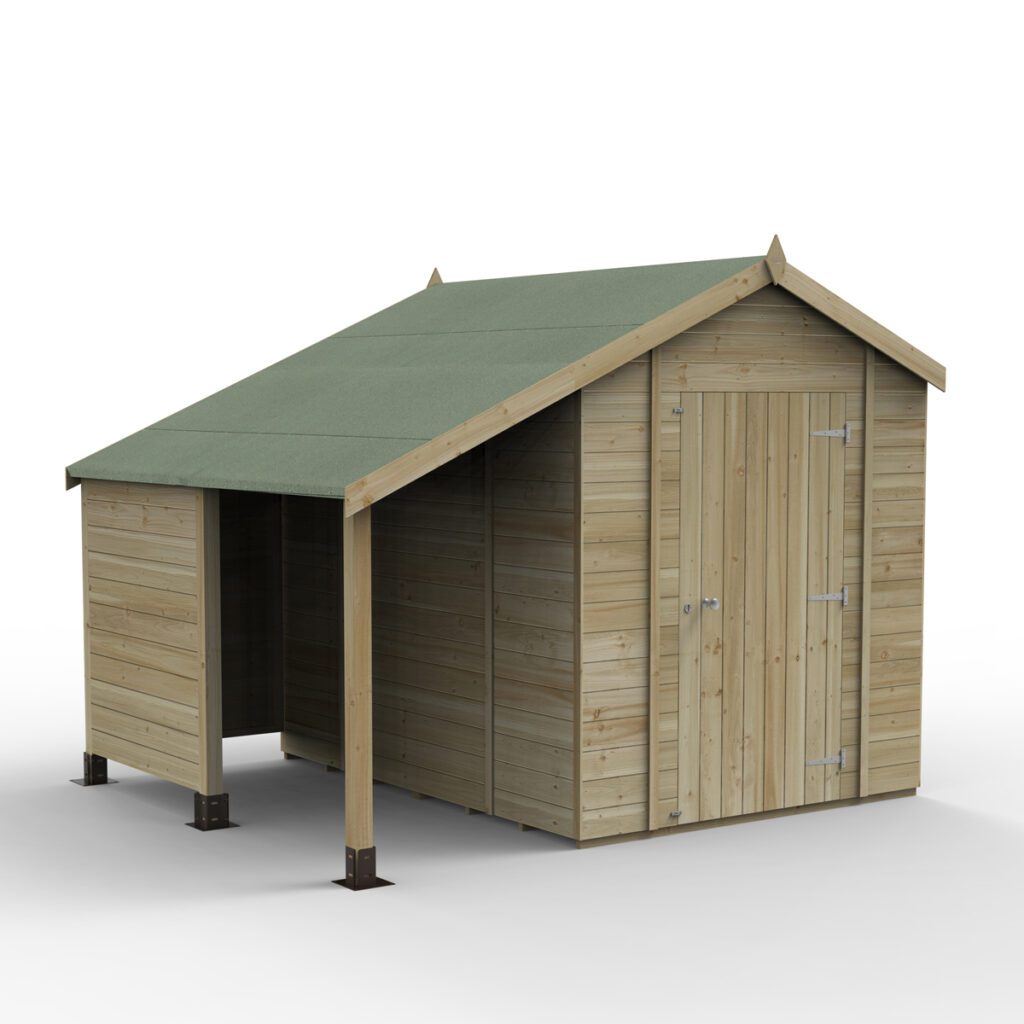 Timberdale 6×8 Apex Shed No Window With Log Store with Installation 5013053196021 2